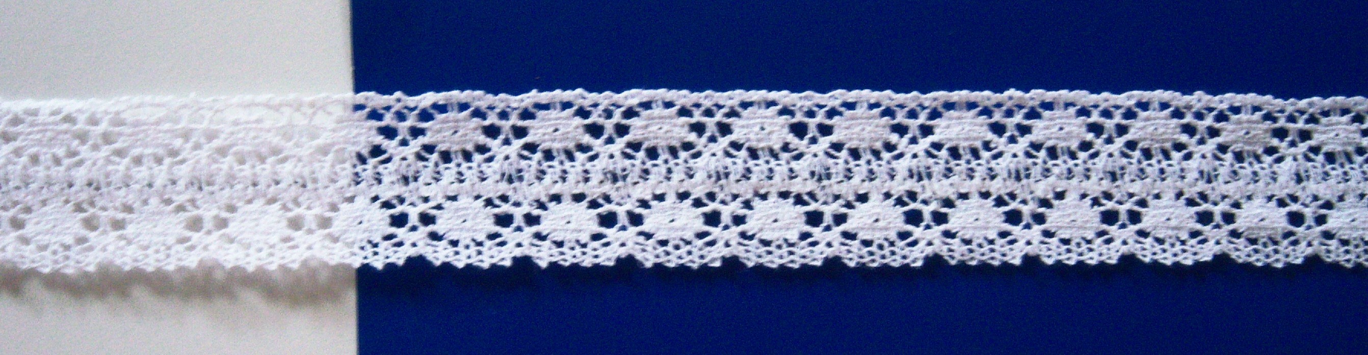 White 1 1/8" Cotton/Nylon Cluny Lace