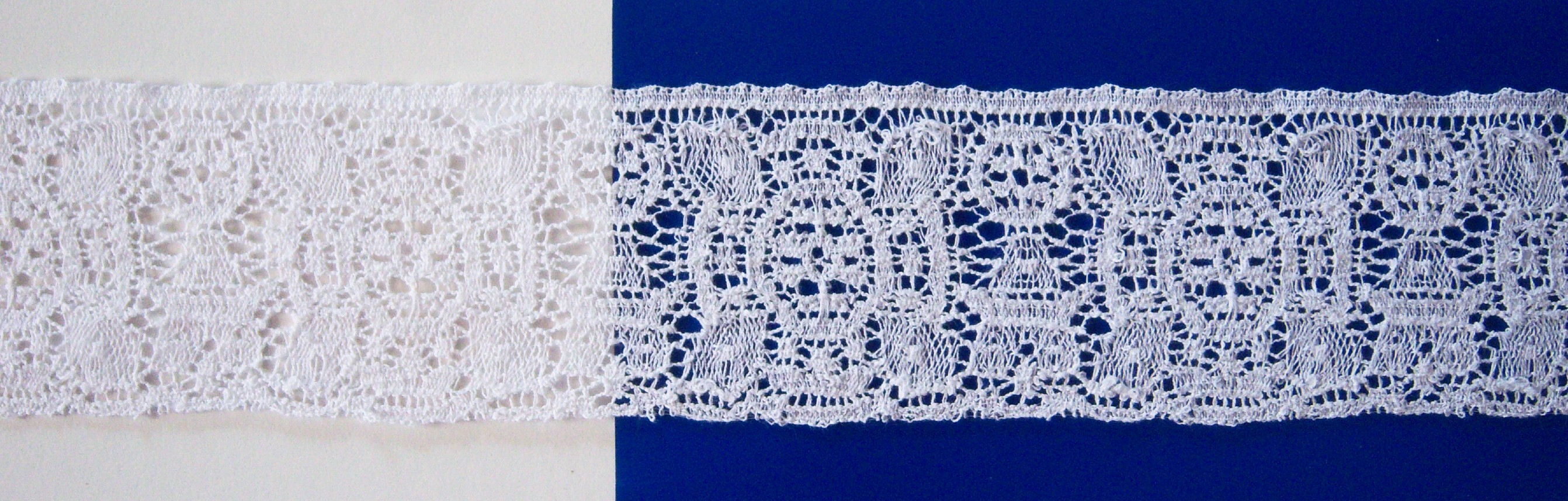 White 2 1/2" Cotton/Nylon Cluny Lace