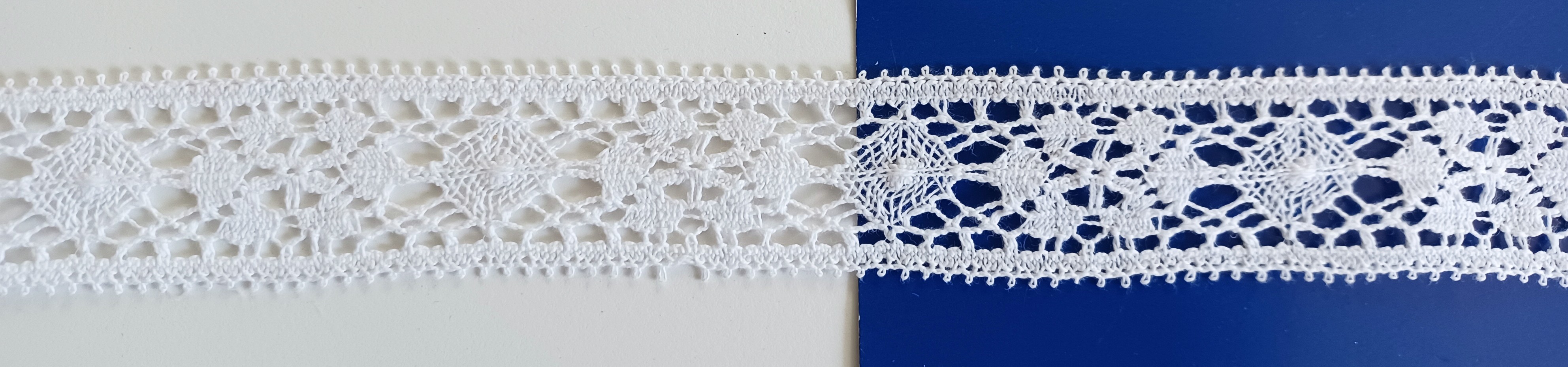 White 1 1/4" Cotton Cluny Lace