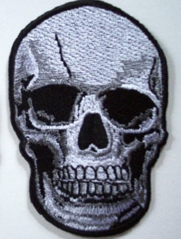 Small Grey Skull Iron On