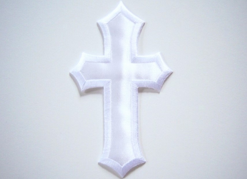 White Satin Cross Applique