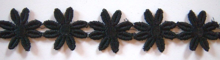 Black 1" Daisy Venise Lace