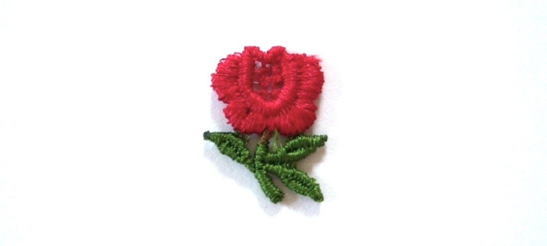 Red/Green 7/8" Flower Applique