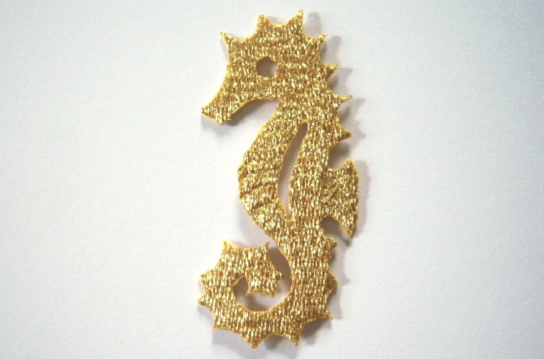 Metallic Gold Seahorse Applique