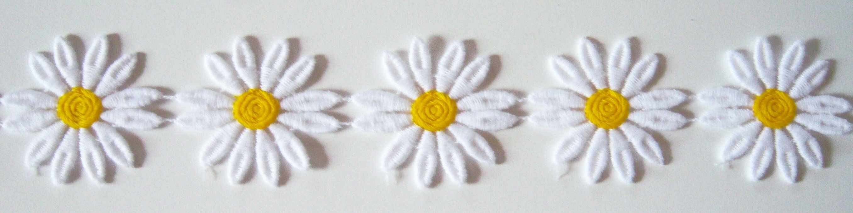 White/Lemon Daisy Venise Lace Trim