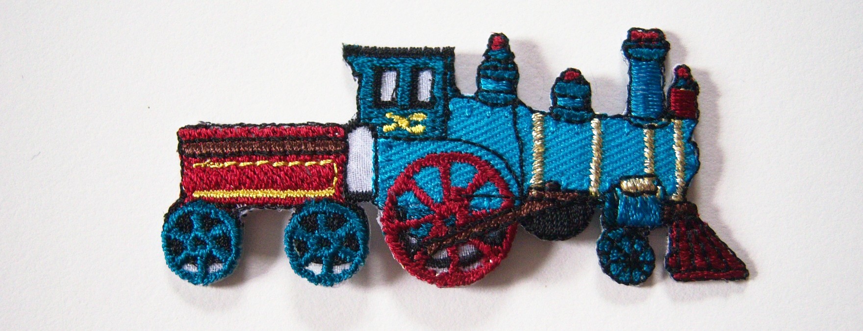 Blue Gold Train Engine Applique