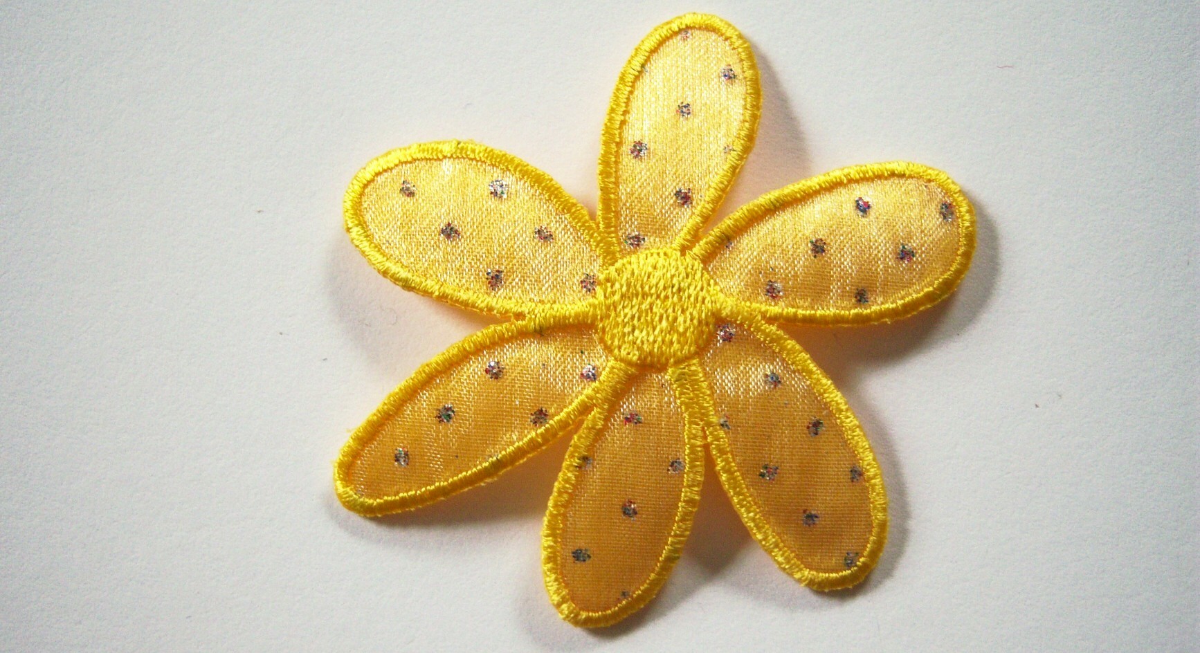 Lemon Satin Sparkle Iron On Applique