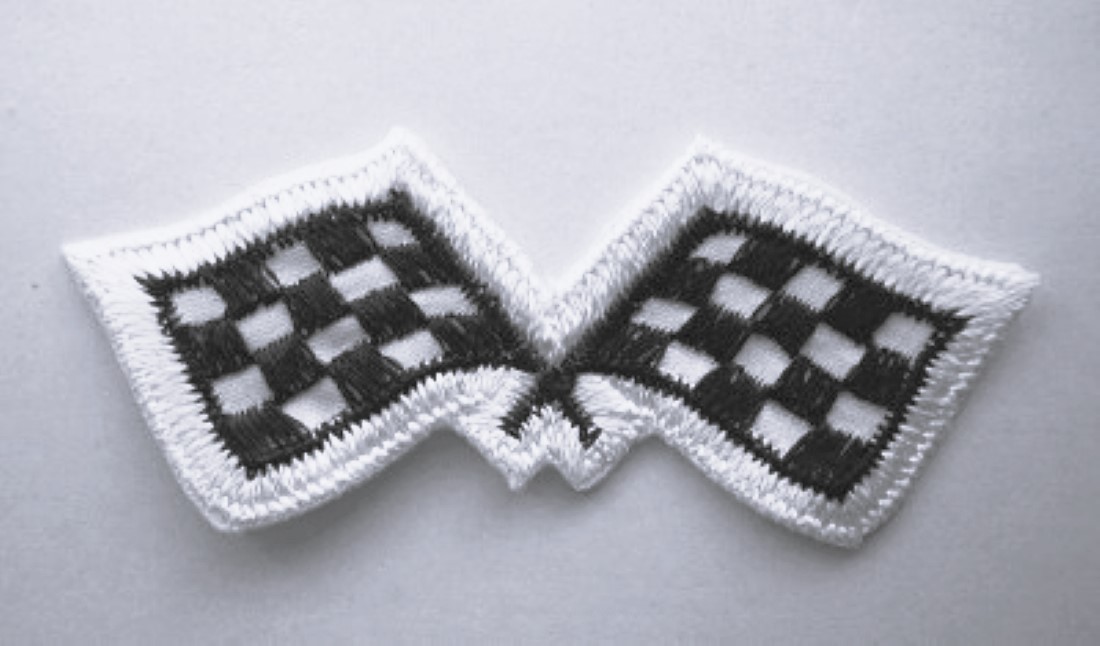 Checkered Flags 3 3/8" Applique