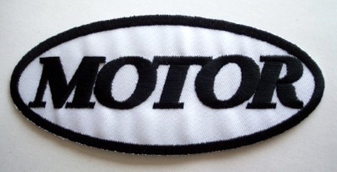 White/Black MOTOR Applique