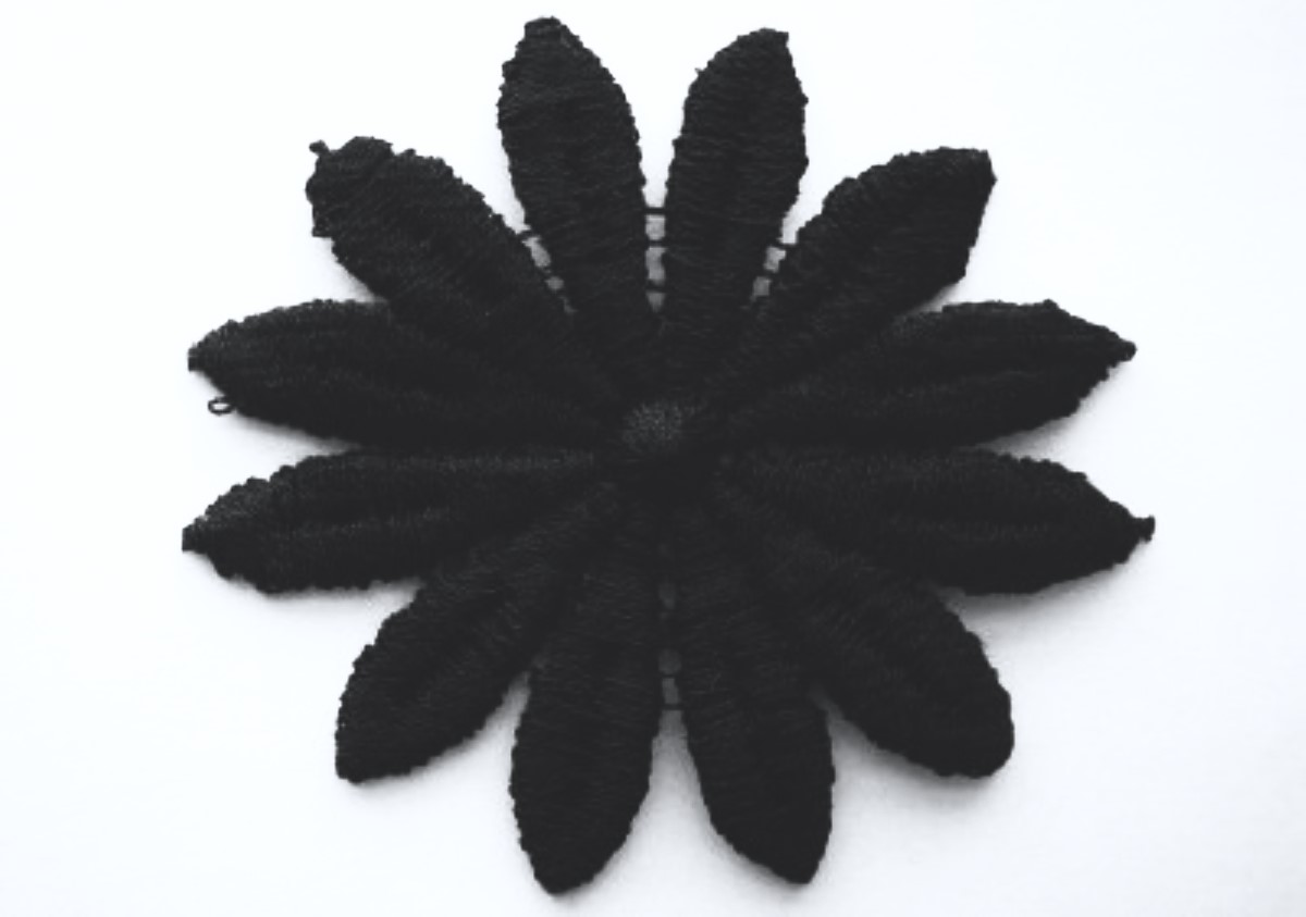 Black Daisy 3" Cotton Applique