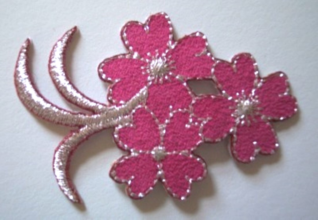 Pink/Silver Spray Iron On Applique