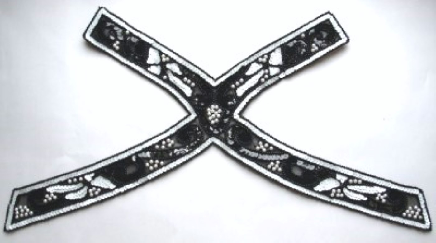 Black/White Sequin/Bead Applique