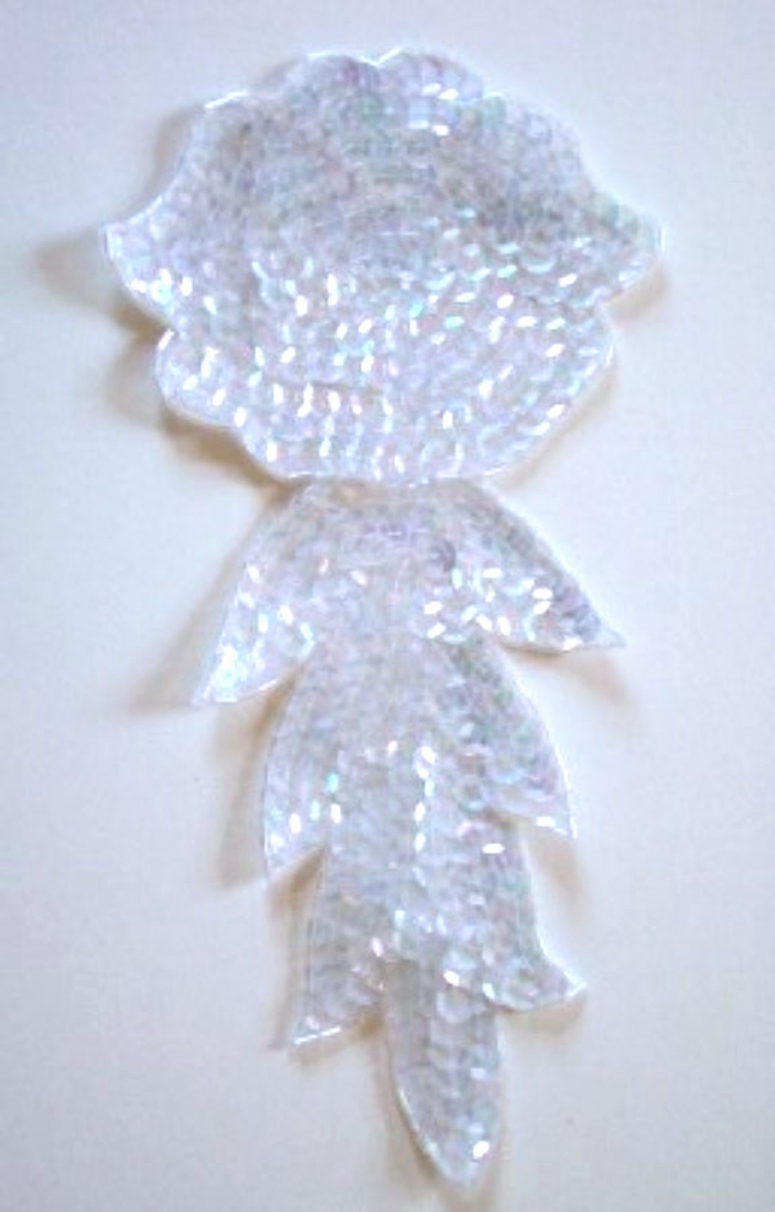 White Iridescent Sequin 9 1/2" Applique