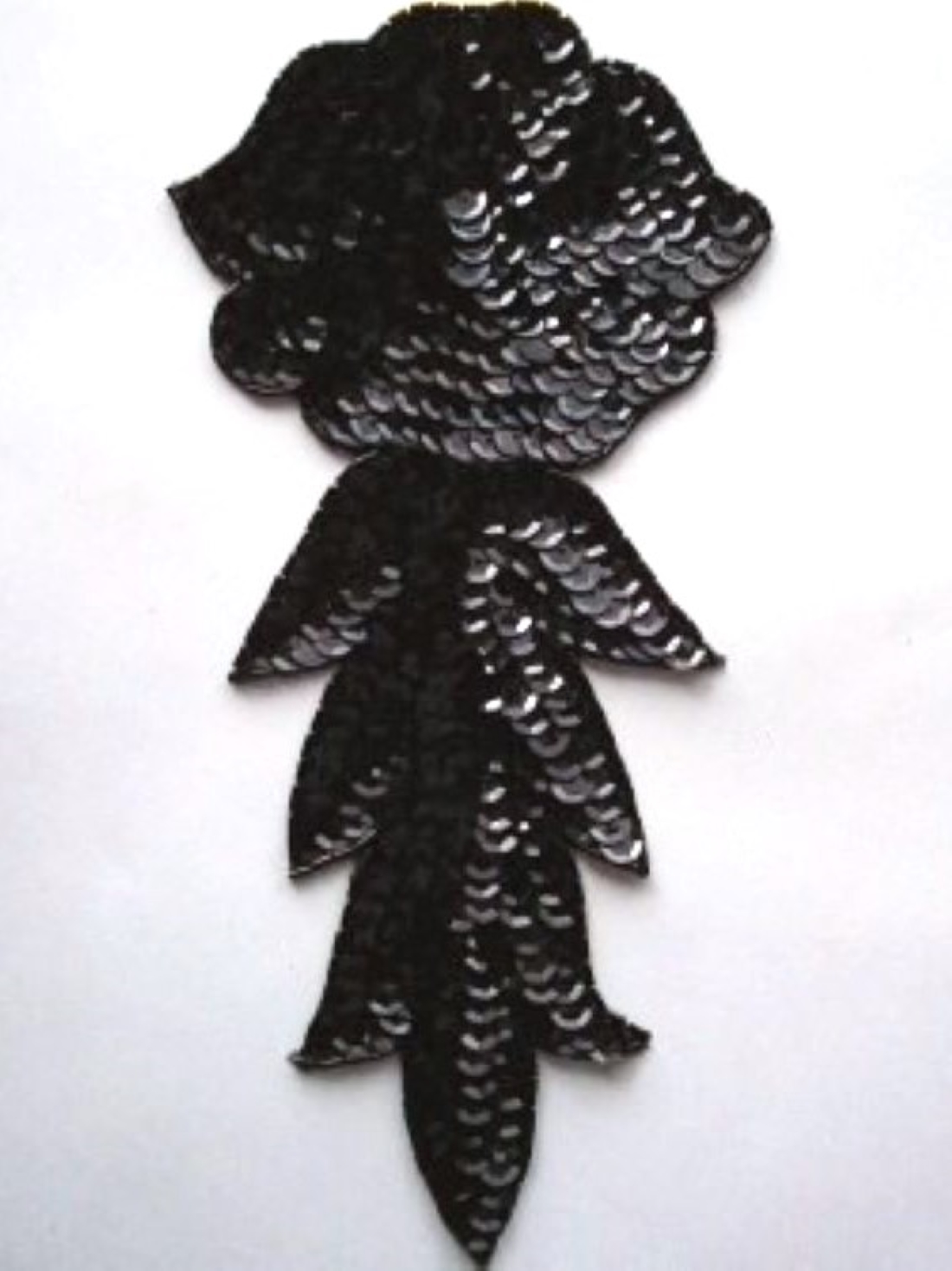 Black Sequin 9 1/2" Sew On Applique