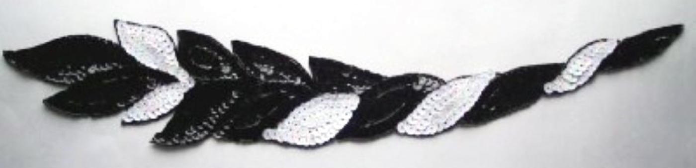 White/Black Sew On Accent Applique