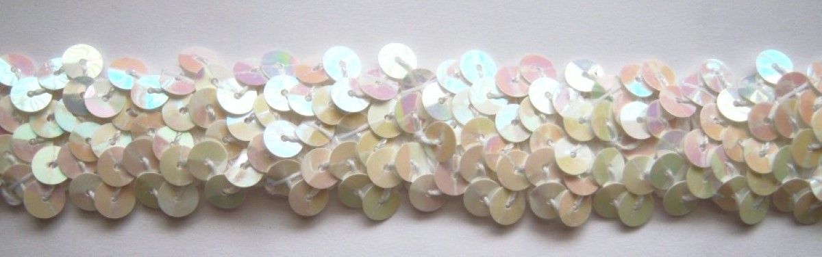 Ivory Iridescent 1 1/8" Stretch Sequin