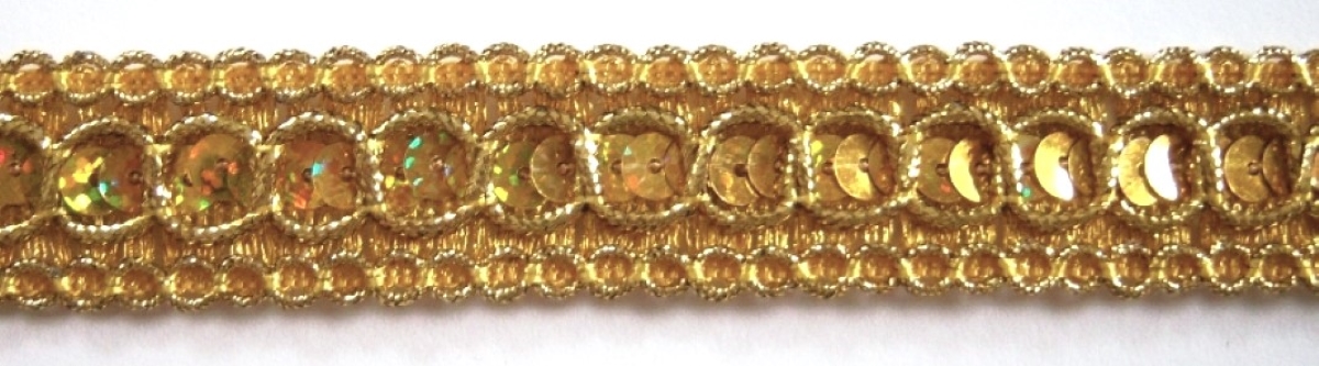 Gold Prism Sequin/Cord 1" Trim