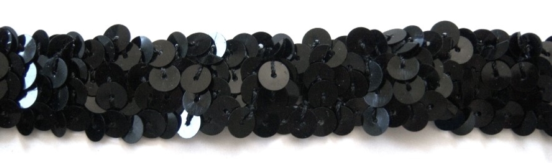 Black 7/8" Stretch Sequins