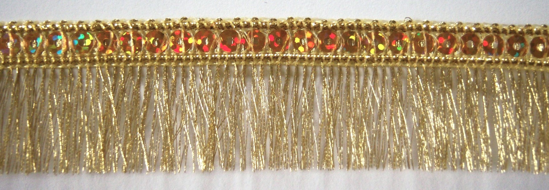 Gold Sequin Top Metallic 1 1/4" Fringe