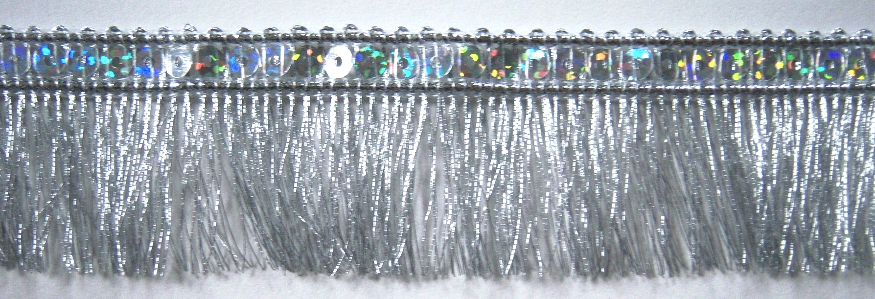 Silver Sequin Top Metallic 1 1/4" Fringe