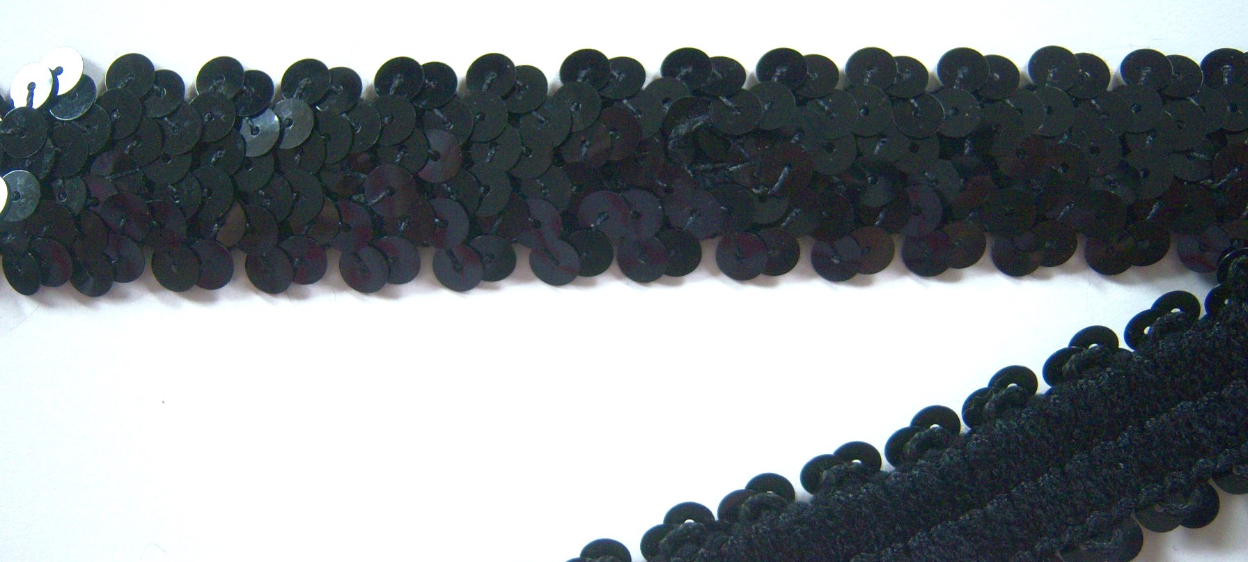 Black 1 1/8" Stretch Sequins