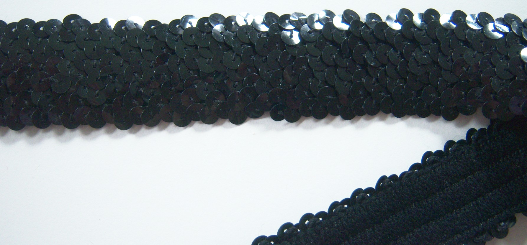 Black 1 3/8" Stretch Sequin Trim