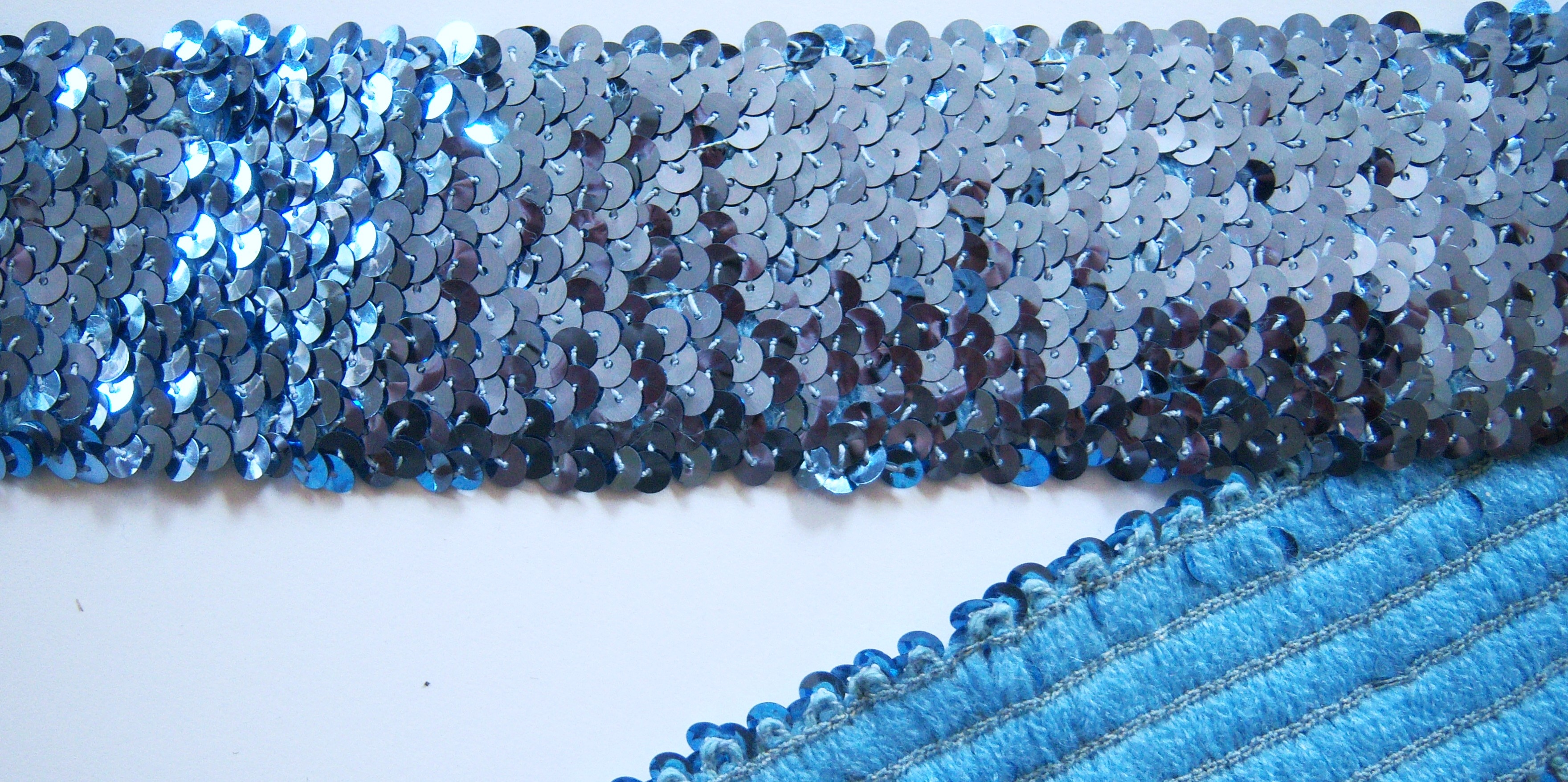 Sky Blue 2 1/2" Stretch Sequin Trim