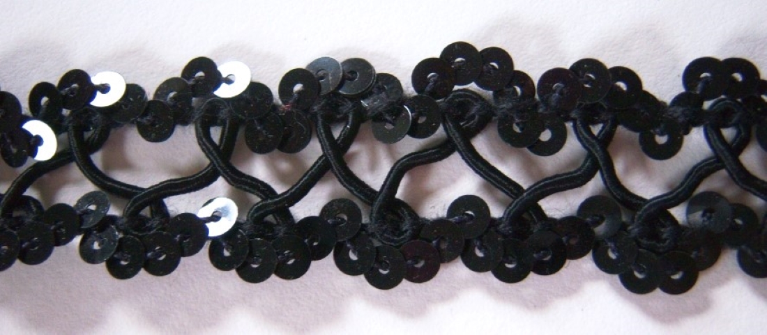 Black Open Sequin 3/4" Trim