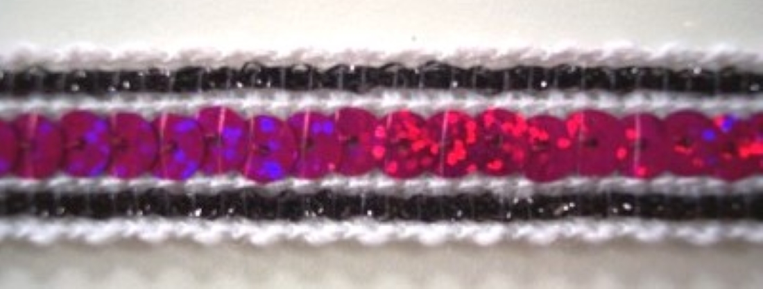 White/Black/Fuschia 3/4" Trim