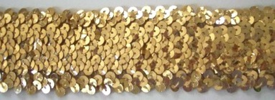 SLight Gold 2" Stretch Sequin Trim