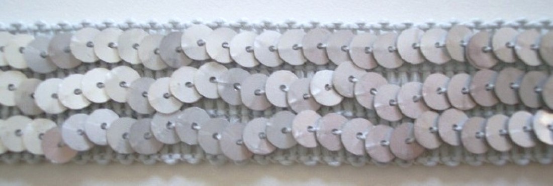 Matte Silver Wavy Sequin 1" Braid