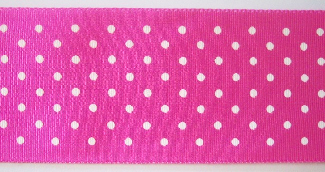 Hot Pink/White Dot 2 3/16" Ribbon