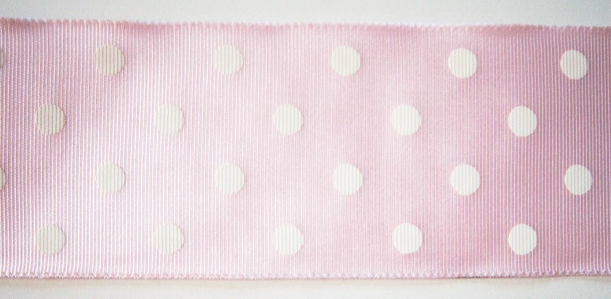 Pale Pink/White Dot 2 3/16" Ribbon