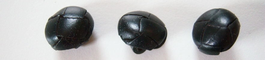 Black Leather 5/8" Shank Button