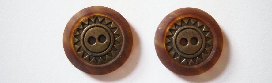 Brass Sunburst 7/8" Button