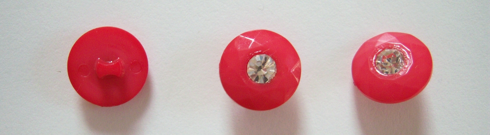 Rose Rhinestone 5/8" Shank Poly Button