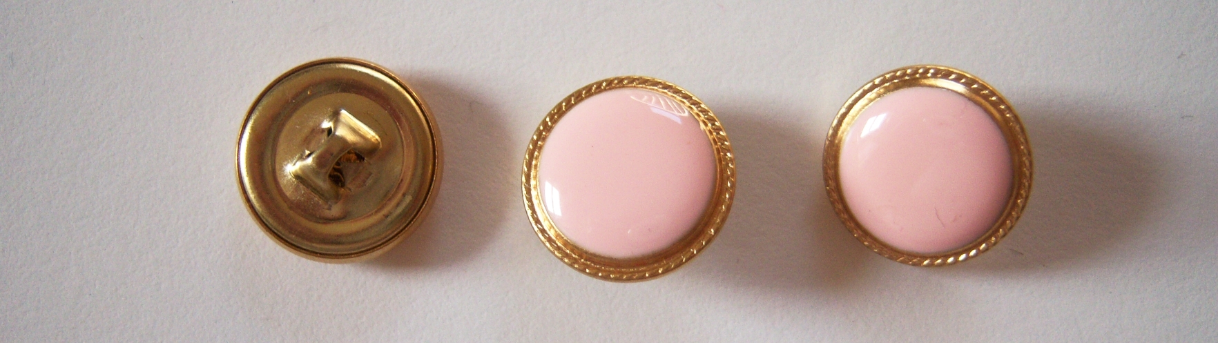 Shy Pink/Gold 5/8" Shank Button