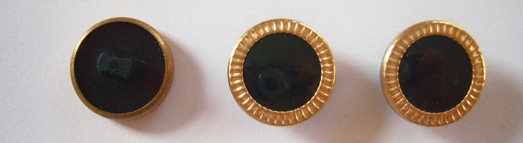 Black/Brass Metal 5/8" Poly Shank Button