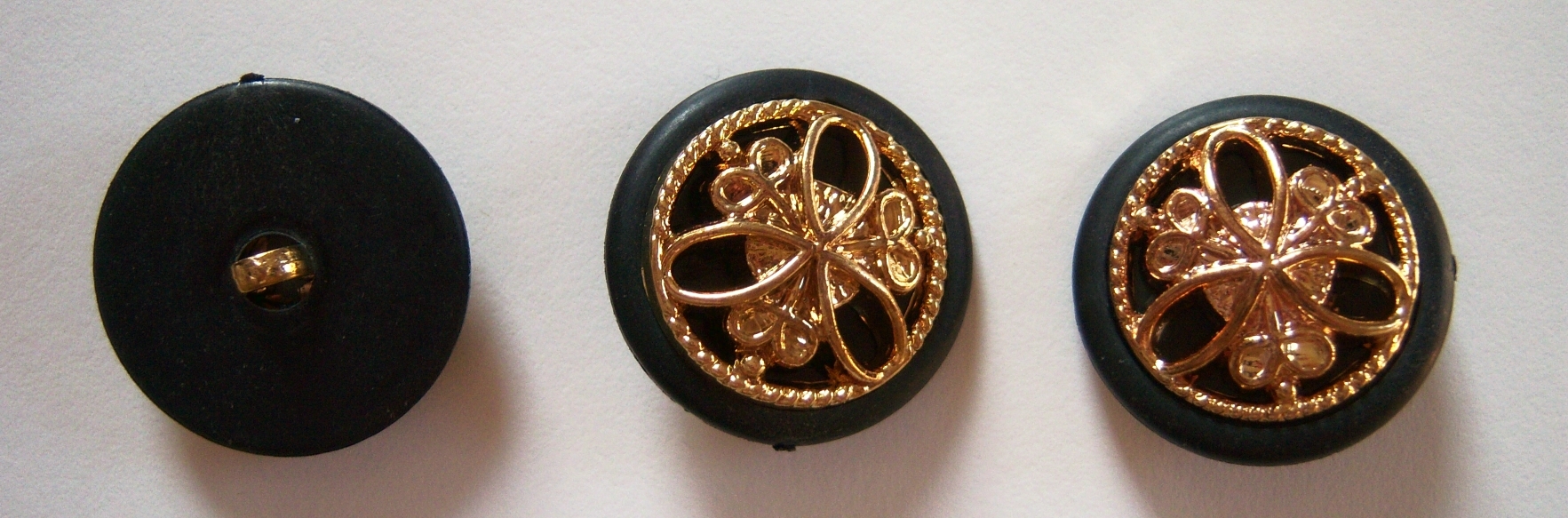 Black/18kt Gold Overlay 1" Button