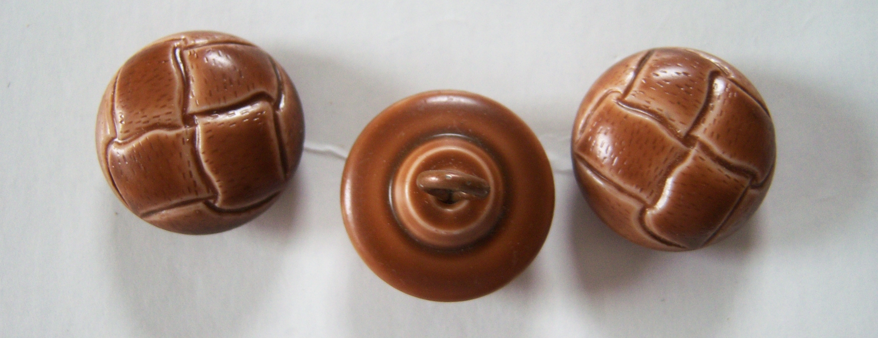 Brown Faux Leather 13/16" Shank Poly Button