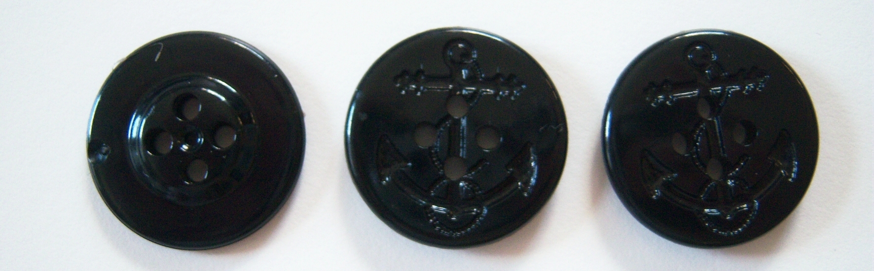 Shiny Black Anchor 1" Poly Button