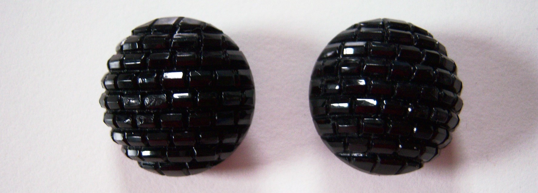 Black 1" Bead Look Shank Button