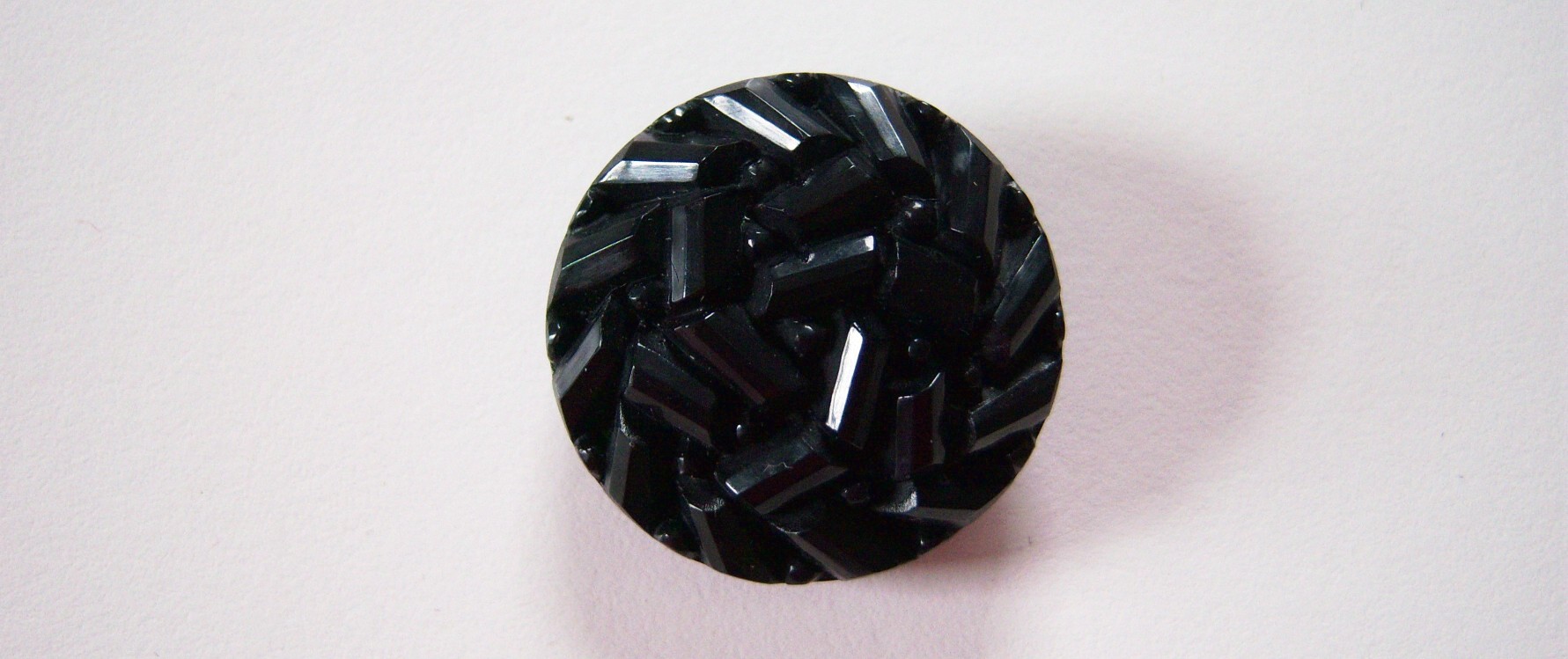 Black Beaded Look 1 1/8" Shank Button