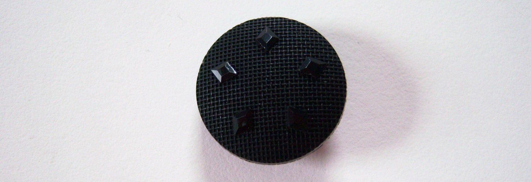 Black 7/8" Six Diamond Plastic Button