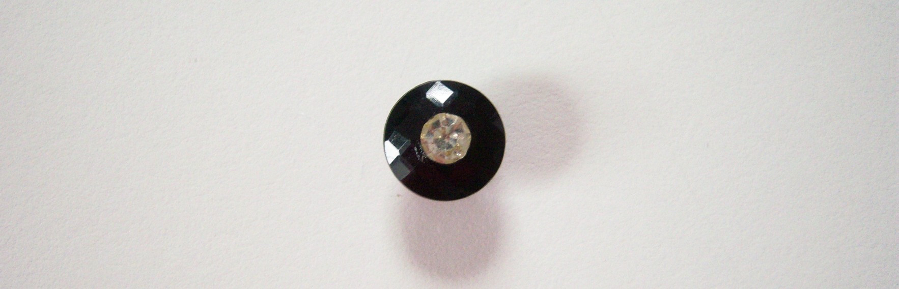 Black Facets/Rhinestone 9/16" Four Buttons