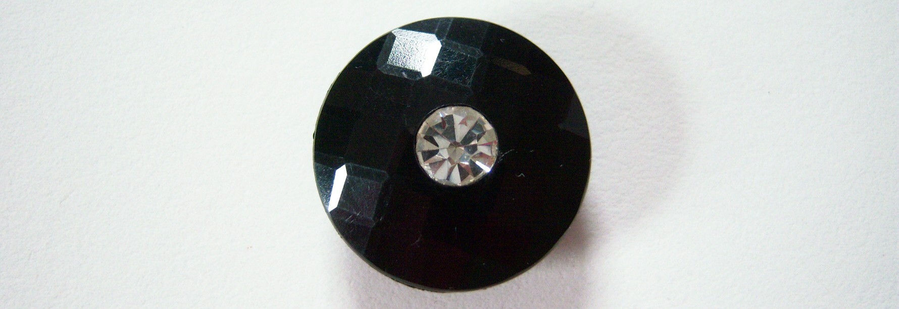 Black Facets/Rhinestone 7/8" Button