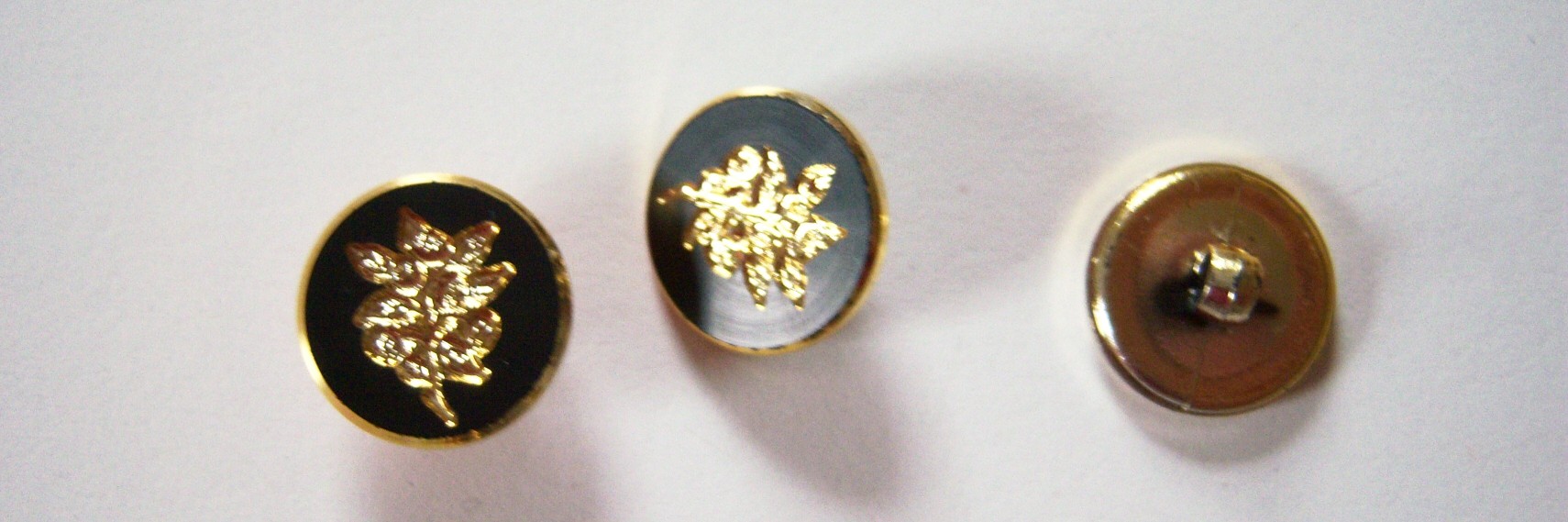 Black/Gold 9/16" Three Buttons