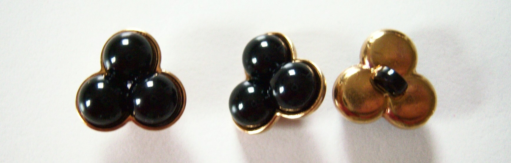 Black/Gold 9/16" Three Buttons