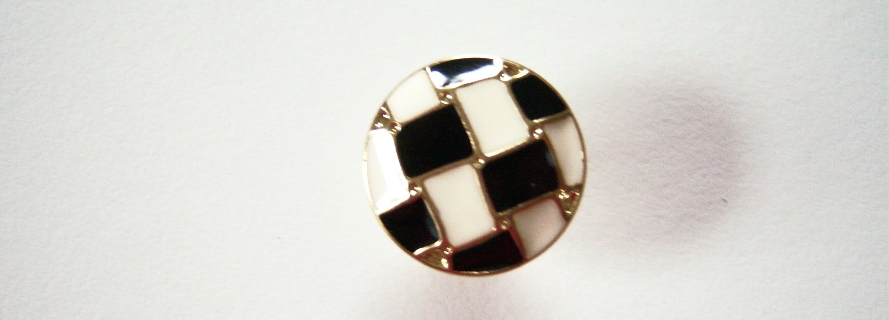 Black/White/Gold 5/8" Button