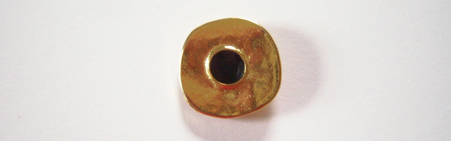 Gold Metal Square/Black Center Dot 1 1/4" Button